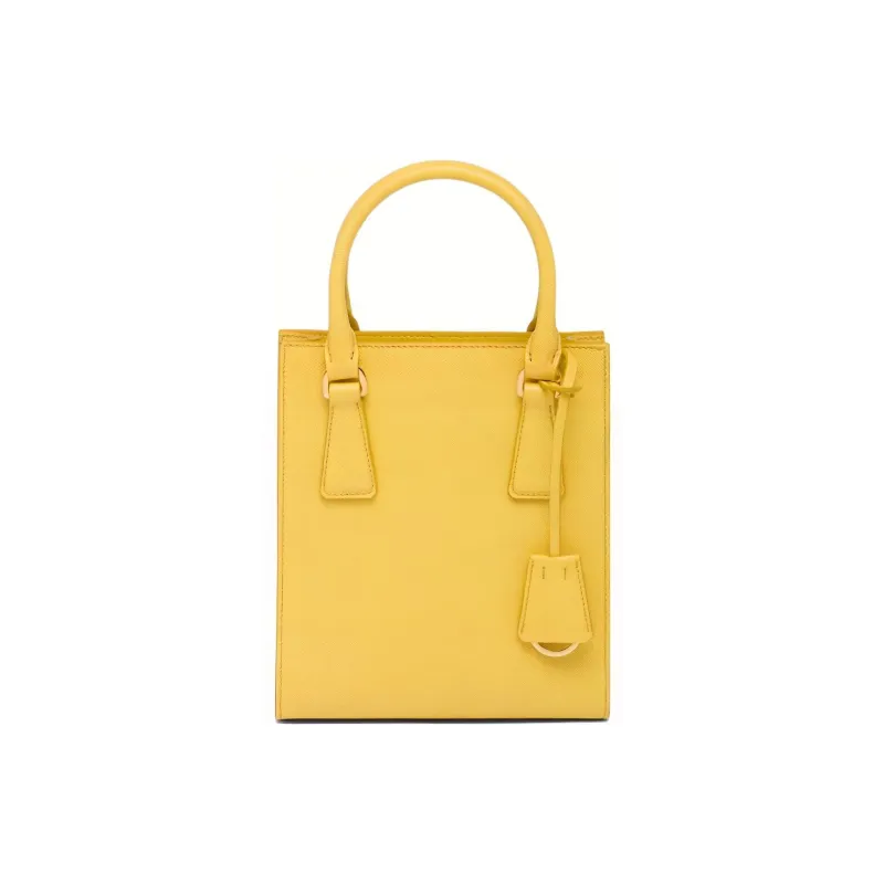 PRADA Saffiano Leather Shoulder Crossbody Handbag Women's Yellow-1