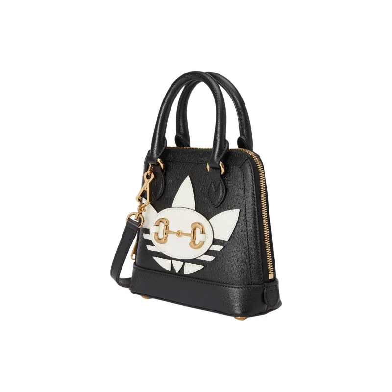 GUCCI Adidas Collaboration Leather Shoulder Bag Crossbody Bag Handbag Mini Women's Black-2