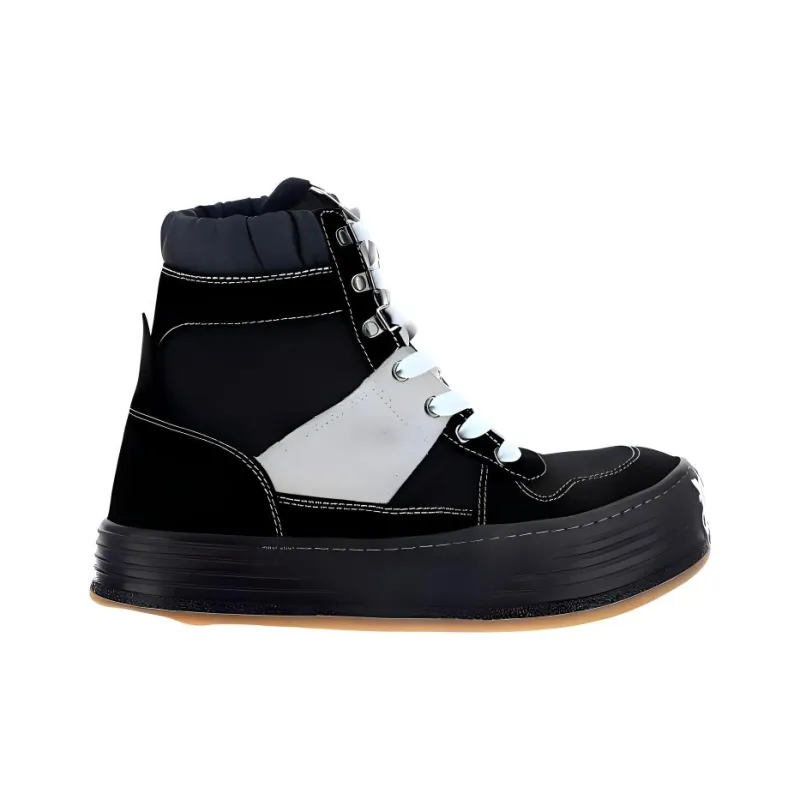 PALM ANGELS High Top Skateboard Shoes 3.5cm Men's Black White-1