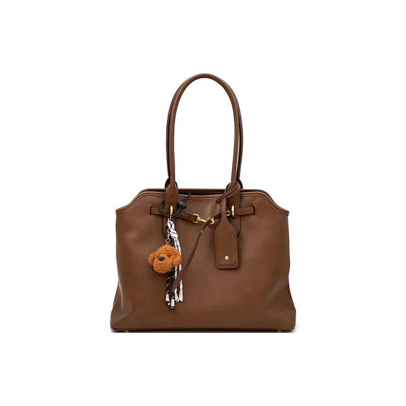 Vigno Synthetic Leather Tote Shoulder Bag Regular Women's Yellow Brown/Black/Coffee-13