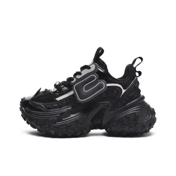EstherShop Anti Slip And Wear Resistant Height Increasing Low Top Chunky Sneakers Unisex Black