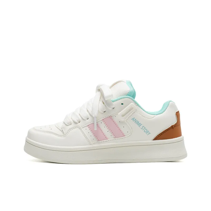 KAAVER OTTO Wear-Resistant Low-Top Skateboard Shoes Unisex White Blue-7