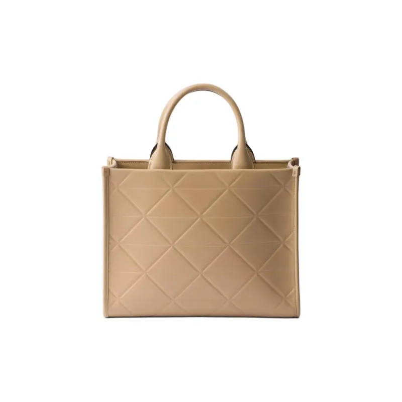 PRADA Symbole Leather Shoulder Bag, Crossbody Bag, Handbag Medium Size Women's Sandy Beige-2
