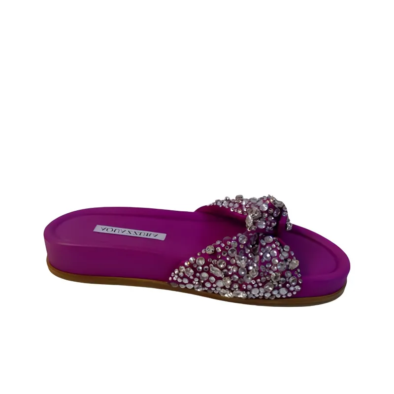 AQUAZZURA Rubber Sole Slide Slippers Women's Purple-1