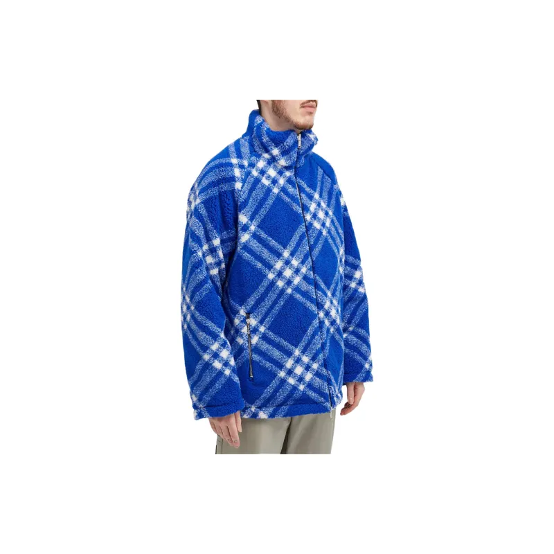 Burberry Check Pattern Fleece Jacket-5