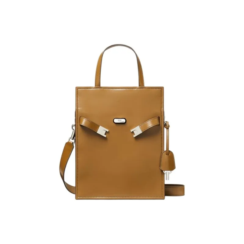 TORY BURCH Lee Radziwill Leather Shoulder Bag, Crossbody Bag, Handbag Small Size Women's Oak-0