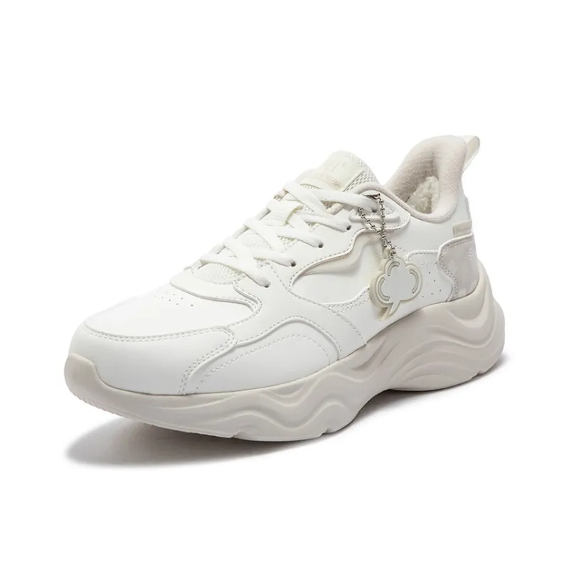 361° Linglong Series Anti Slip And Wear Resistant Warm Low Top Casual Shoes Women's White-1