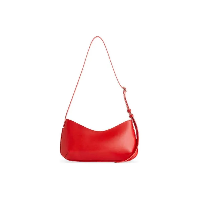 ARKET Cow Leather Handbag Shoulder Bag Small Size Women's Black/Beige/Red-6