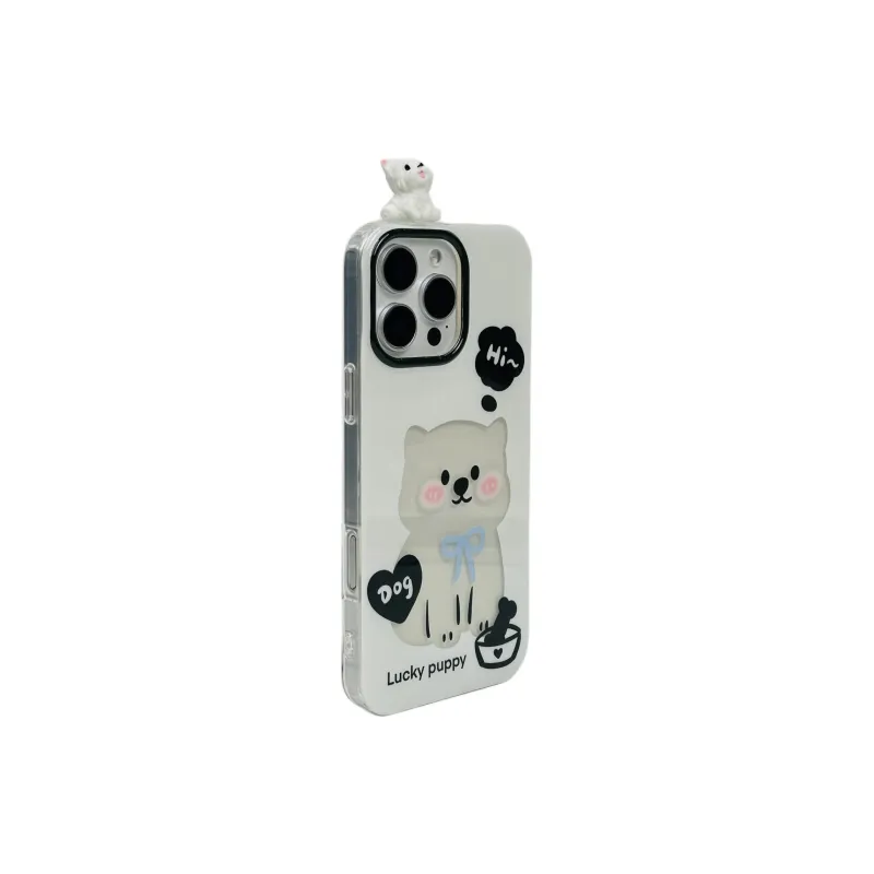 Wei Xin Acrylic Material Cut Out Puppy Phone Cases Compatible With IPhone 16/15 Pro Max/Apple 13/14 Pro Max/12-1
