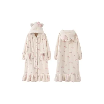 MIOJUER Pajama Robe Women's Ecru