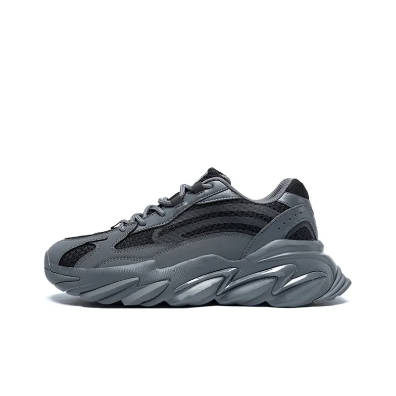 ZHR Black Warrior Cushioning Anti-Slip And Wear-Resistant Height Increasing Low-Top Chunky Sneakers Men's-6
