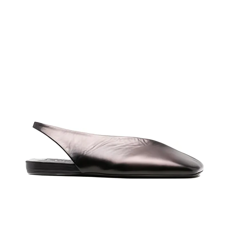 JIL SANDER Asymmetric toe Leather Ballerina Shoes-1