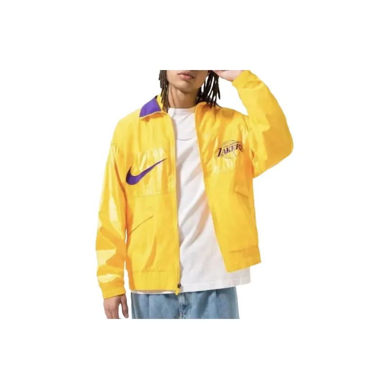Nike NBA Collaboration Jackets Coats Los Angeles Lakers Men's Gold-2