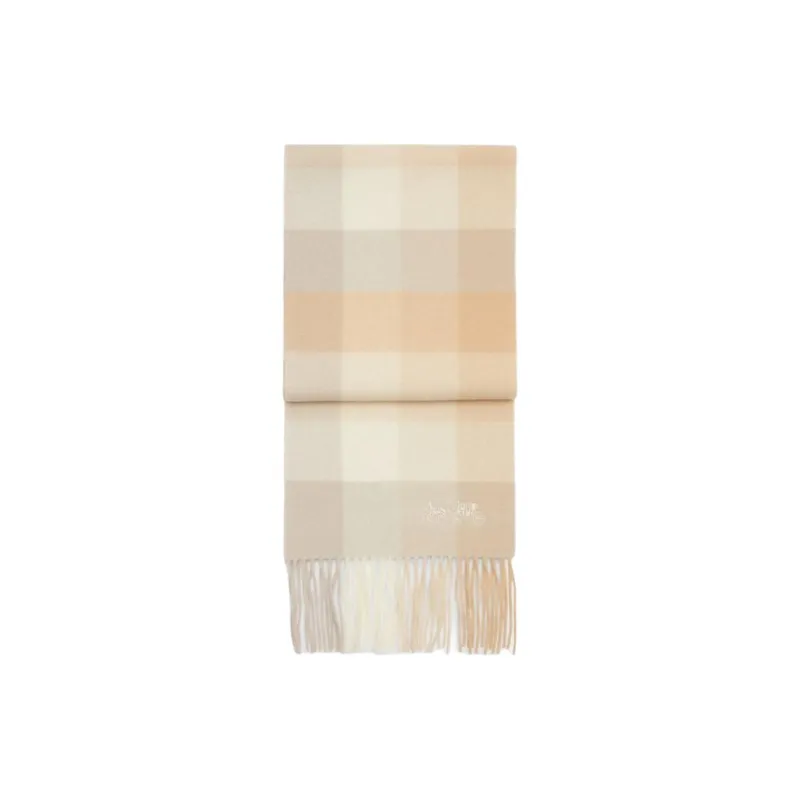 COACH Wool Knit Scarves Unisex Beige-0