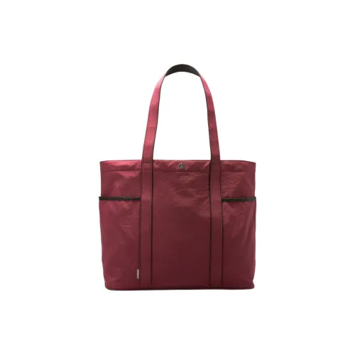 Lululemon Recycled Nylon Tote Bag Shopping Bag Shoulder Bag Handbag Unisex Garnet Red & Black