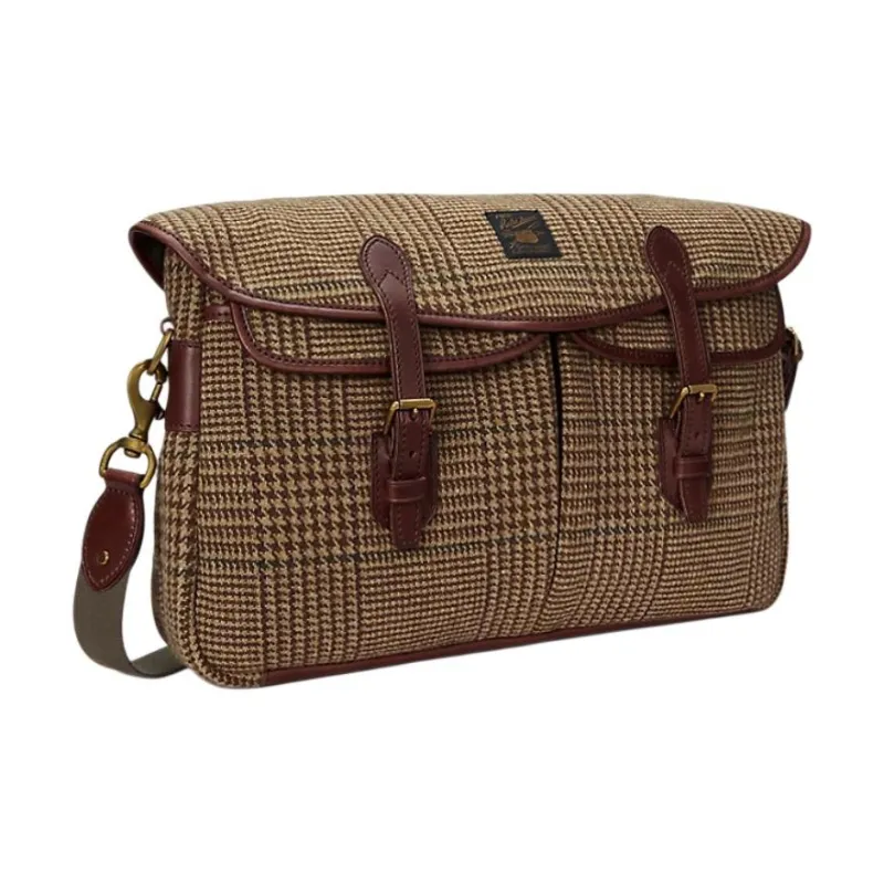 Polo Ralph Lauren Tweed Messenger Bag Shoulder Bag Crossbody Bag Men's Brown-1