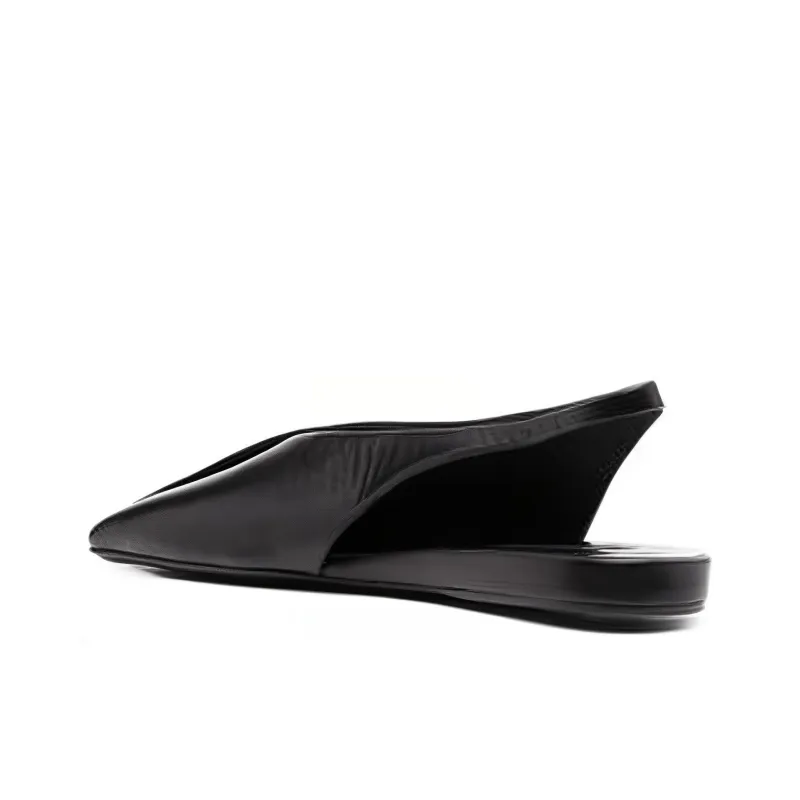 JIL SANDER Asymmetric toe Leather Ballerina Shoes-2