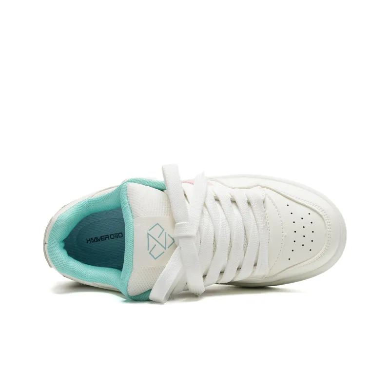 KAAVER OTTO Wear-Resistant Low-Top Skateboard Shoes Unisex White Blue-10