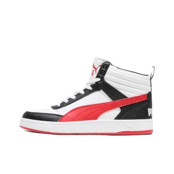 PUMA DRIBBLE Anti Slip Wear Resistant Mid Top Skateboard Shoes Unisex White Red Black