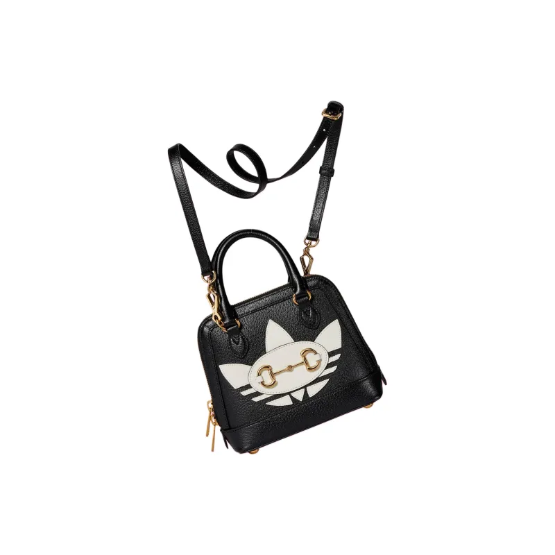 GUCCI Adidas Collaboration Leather Shoulder Bag Crossbody Bag Handbag Mini Women's Black-7