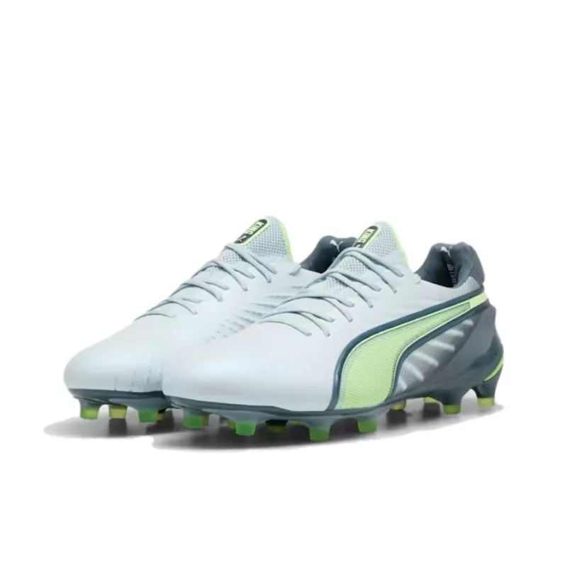 PUMA King Ultimate Anti Slip Wear Resistant Soccer Shoes Unisex White Gray-2