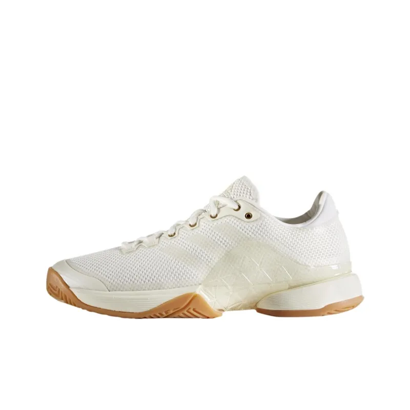 Adidas Barricade Anti Slip Wear Resistant Low Top Tennis Shoes Men's White-0