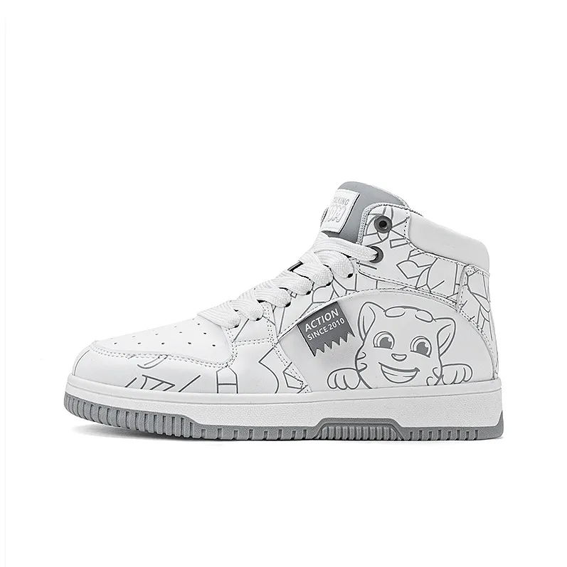 TALKING TOM Coverage Warm Slip-Resistant Cushioning Wear-Resistant Mid-Top Skateboard Shoes Unisex-1
