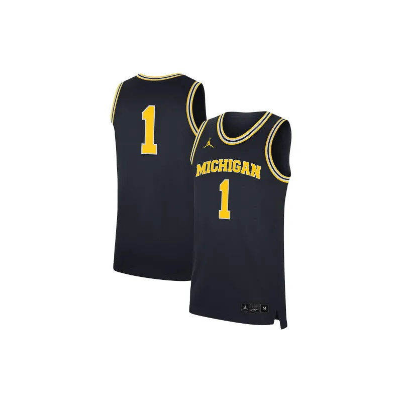 JORDAN Michigan Wolverines Replica Men's JORDAN Brand College Basketball Jersey-2