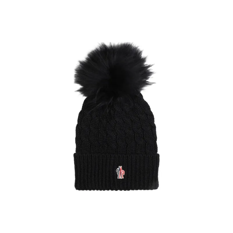 Moncler Grenoble Logo Detailed Knitted Beanie-0