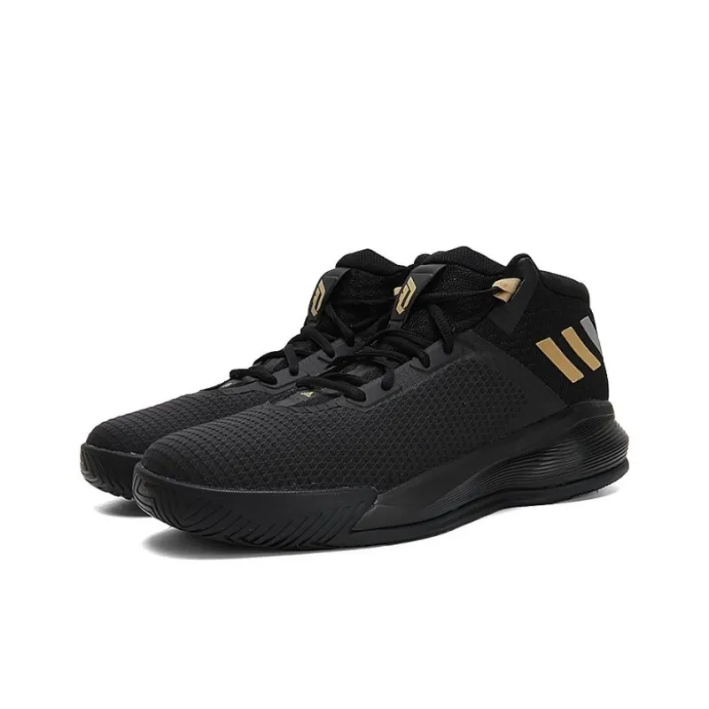 Adidas D Lillard Brookfield Anti-Slip Wear-Resistant Mid-Top Basketball Shoes Men's Black-2