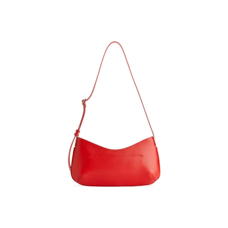 ARKET Cow Leather Handbag Shoulder Bag Small Size Women's Black/Beige/Red-9
