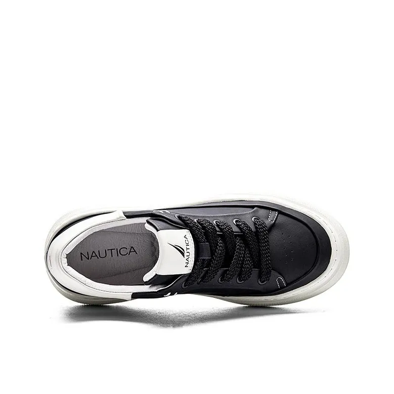 NAUTICA Ripple Classic American Vintage Anti Slip And Wear Resistant Balance Low Top Skateboard Shoes Men's Black-3