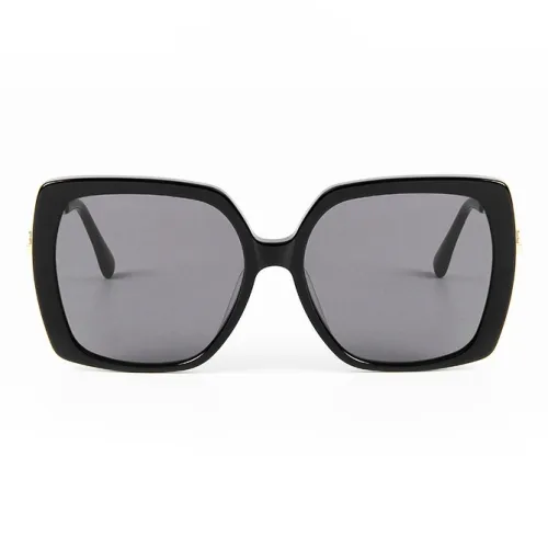 VVS Plate And Metal Acetate Square Sunglasses With Polarized Lenses Women's
