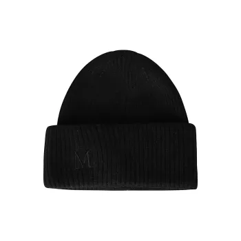 MaxMara Logo Embroidered Ribbed Beanie