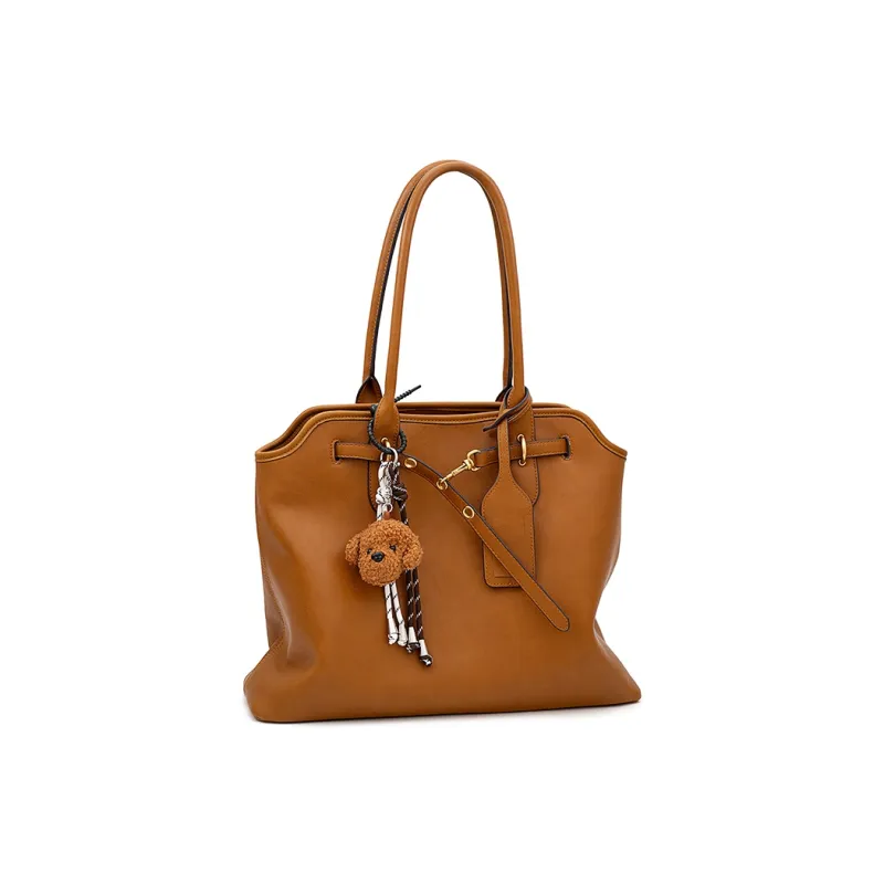Vigno Synthetic Leather Tote Shoulder Bag Regular Women's Yellow Brown/Black/Coffee-7