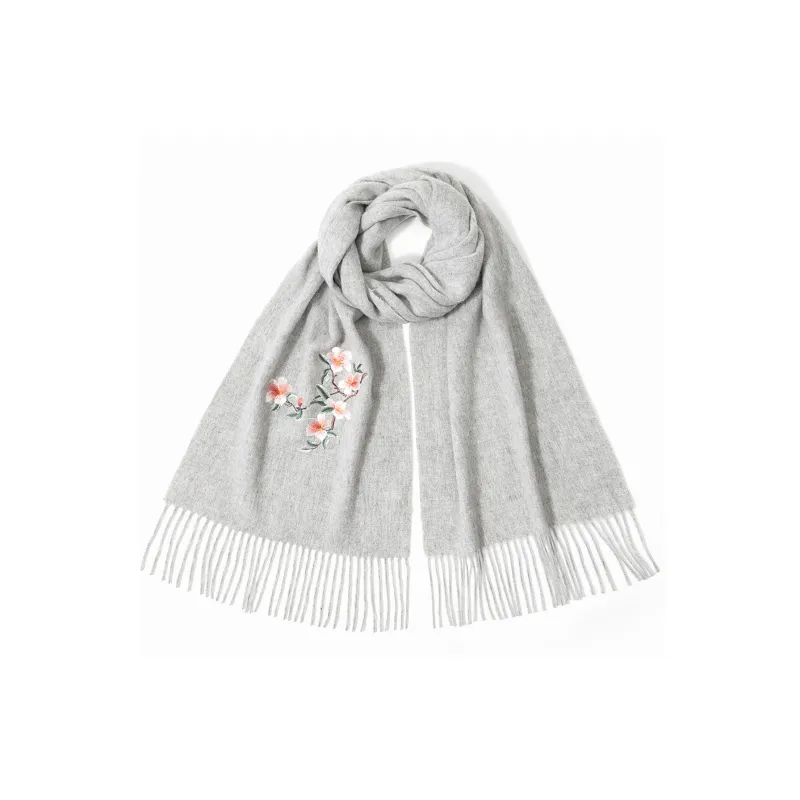 Shanghai Story Sheep Wool Knit Scarves Women's Enchanting Floral Melody-4