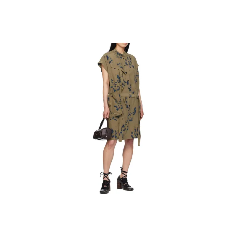 Lemaire Floral Printed Asymmetric Sleeveless Dress-4
