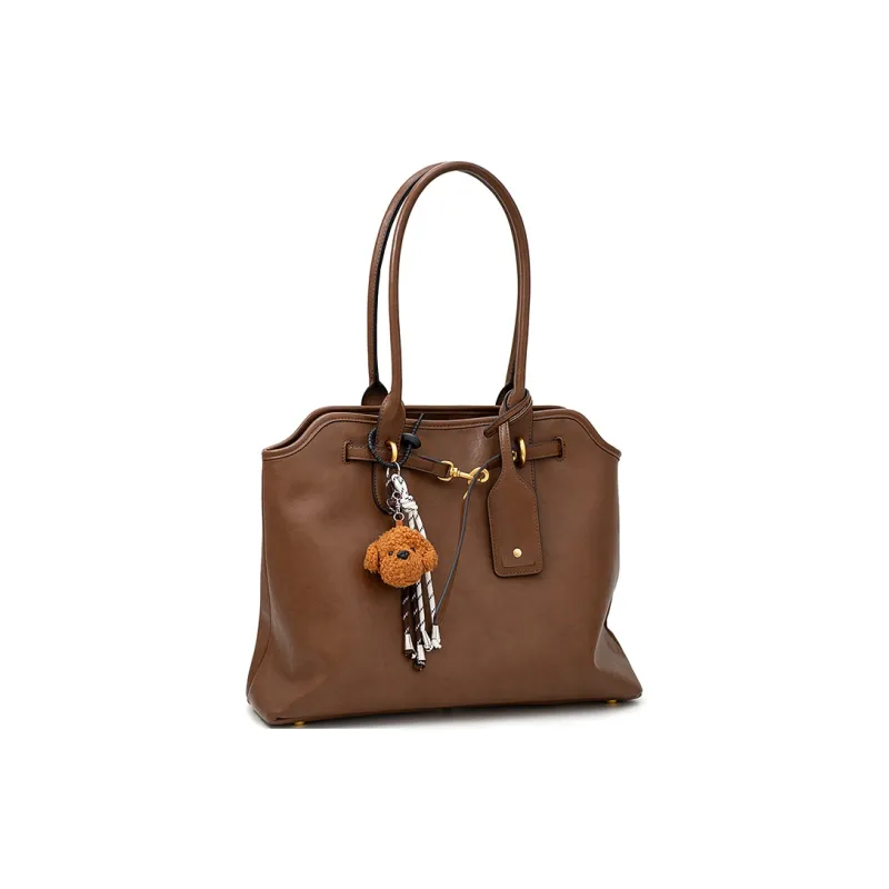 Vigno Synthetic Leather Tote Shoulder Bag Regular Women's Yellow Brown/Black/Coffee-14