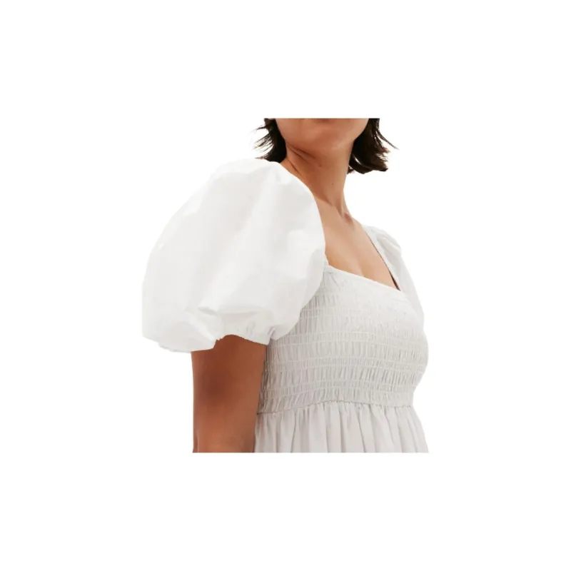 GANNI Puff sleeve Organic Cotton Dress-4
