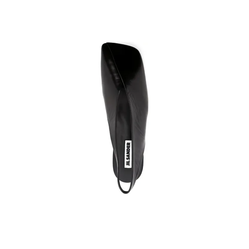 JIL SANDER Asymmetric toe Leather Ballerina Shoes-3