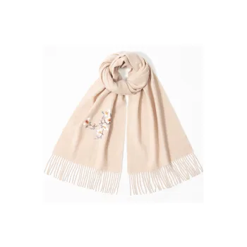 Shanghai Story Sheep Wool Knit Scarves Women's Enchanting Floral Melody