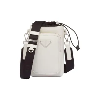 PRADA Leather Cell Phone Pouch Men's White
