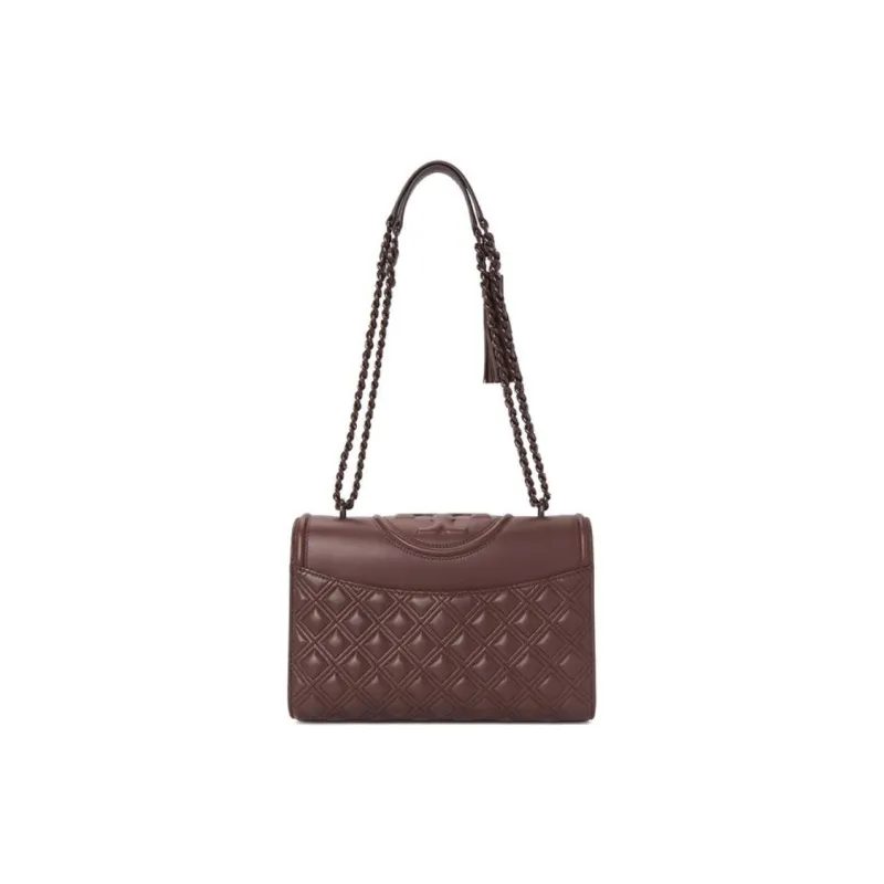 TORY BURCH Fleming Leather Handbag Shoulder Bag Women's Burgundy-4