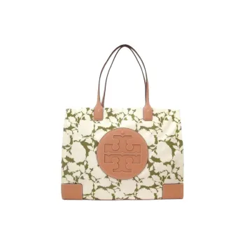 TORY BURCH Ella Fabric Tote Bag Shopping Bag Handbag Shoulder Bag Women's Green Floral