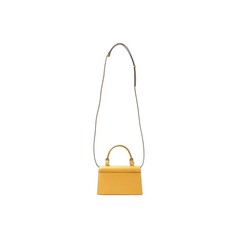 TORY BURCH BON BON Leather Shoulder Bag Crossbody Bag Handbag Mini Women's Yellow-2