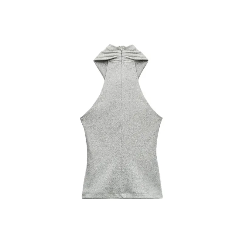 ZARA Trf Tank Tops Women's Silver-1