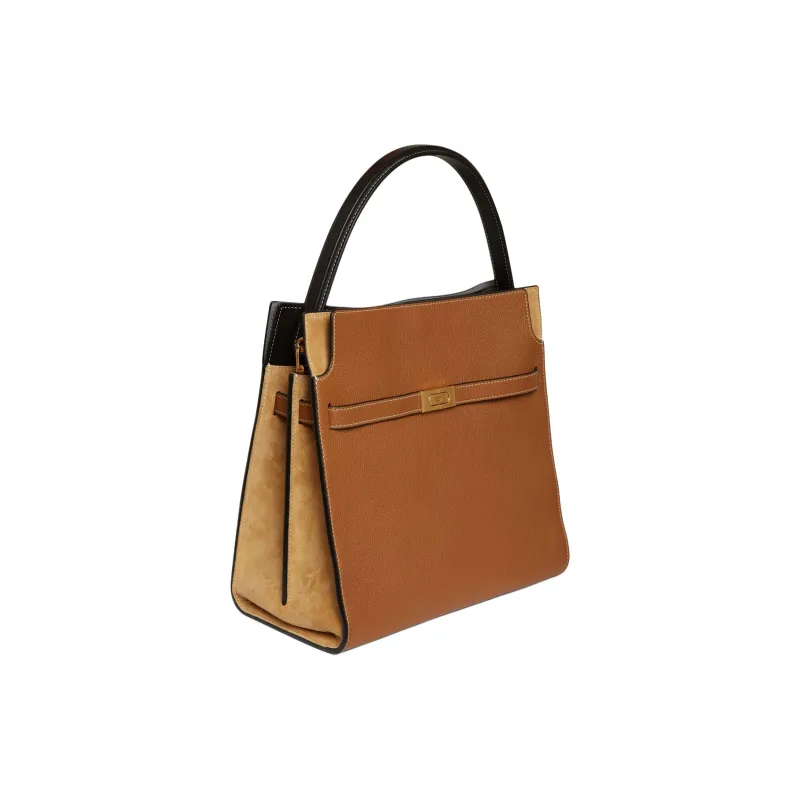 TORY BURCH Lee Radziwill Matte Cowhide Shoulder Bag, Crossbody Bag, Handbag Large Size Women's Tiger's Eye Brown-1