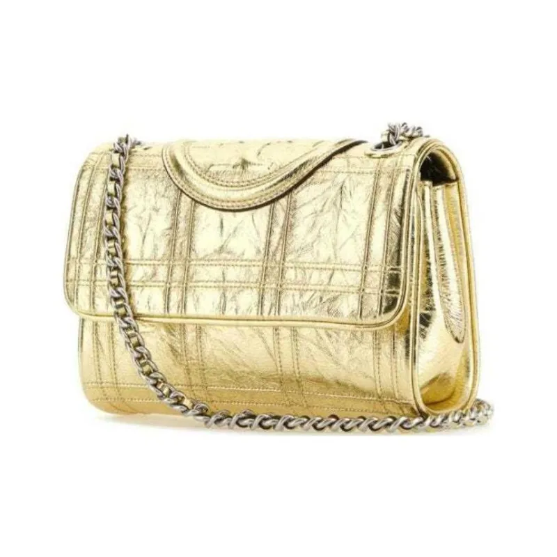 TORY BURCH Fleming Nappa Leather Handbag, Shoulder Bag, Crossbody Bag Trumpets Women's Gold-1