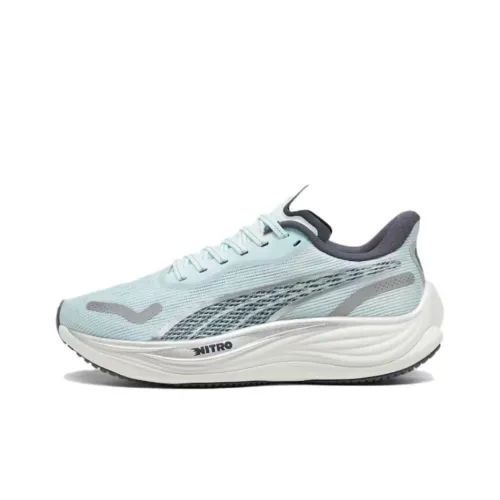 PUMA Velocity Nitro 3 Anti Slip Wear Resistant Low Top Running Shoes Women's Blue Gray