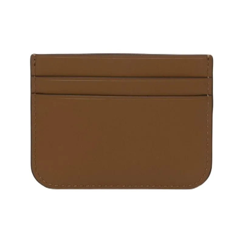 TORY BURCH Eleanor Leather Card Holder Unisex Camel Deer Brown-2